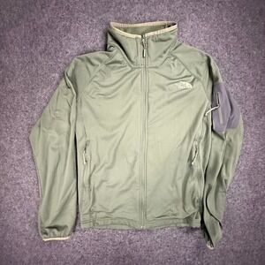 The North Face Mens XL Green Full Zip Softshell Jacket Fleece Lined Outdoor Hike